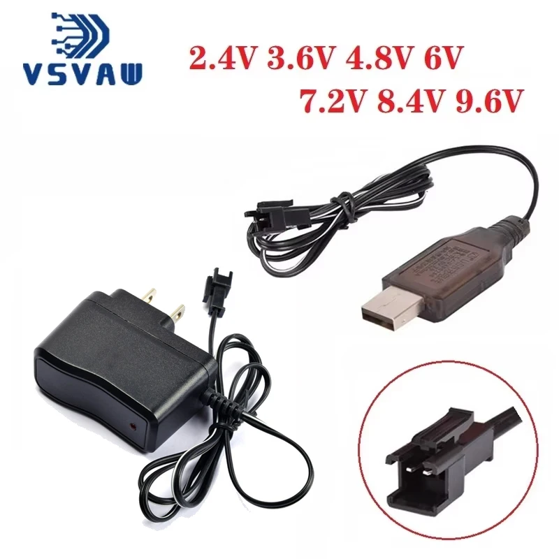 

(SM-2P SM Plug) 2.4v 3.6v 4.8v 6v 7.2V 8.4v 9.6v 250mAh USB Charger For Ni-Cd Ni-MH Battery Pack Toys car boat tank Charger