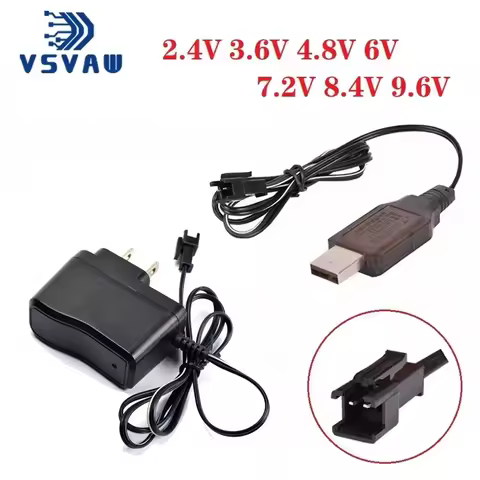 (SM-2P SM Plug) 2.4v 3.6v 4.8v 6v 7.2V 8.4v 9.6v 250mAh USB Charger For Ni-Cd Ni-MH Battery Pack Toys car boat tank Charger