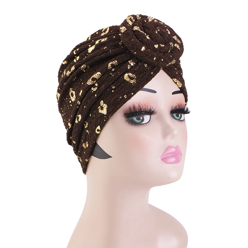 Neue Damen-Hijabs, Turban-Hüte, Pailletten-Kopftücher in Unifarben, Afrikanische Kopfwickel, Elastische Haabedeckung, Hochzeits-Party-Kopfbedeckung, Turban – Detail 13