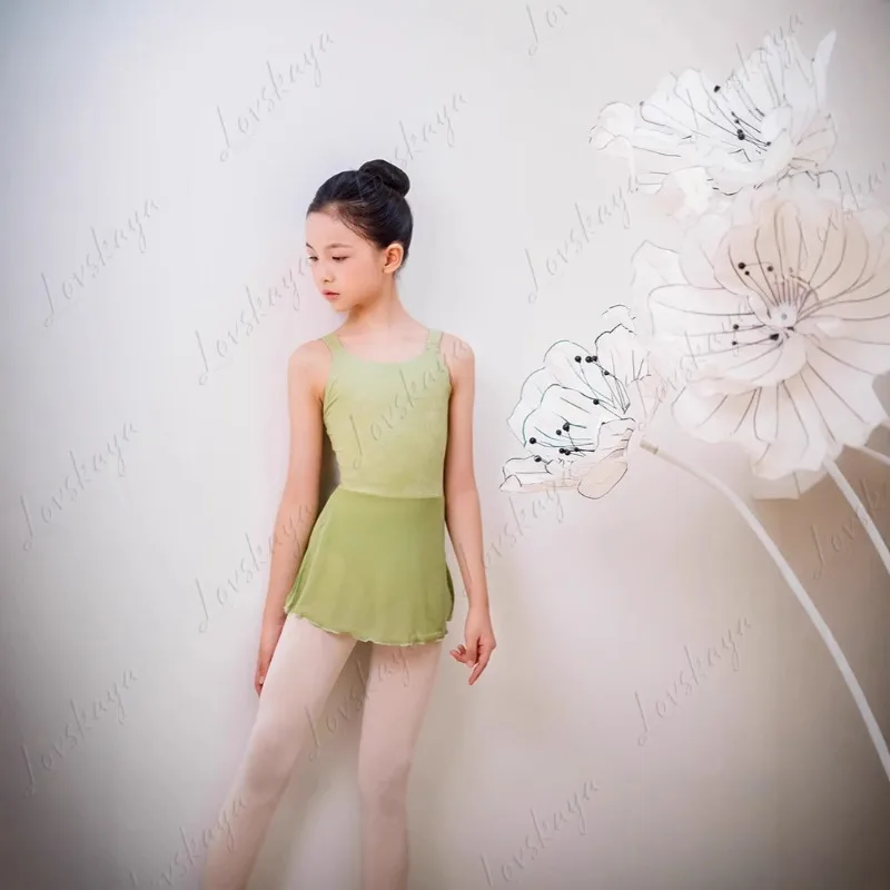 

Новые танцевальные костюмы для девочек, балетные платья на бретелях, одежда для занятий китайскими танцами для малышей, юбки для танцевальных тренировок