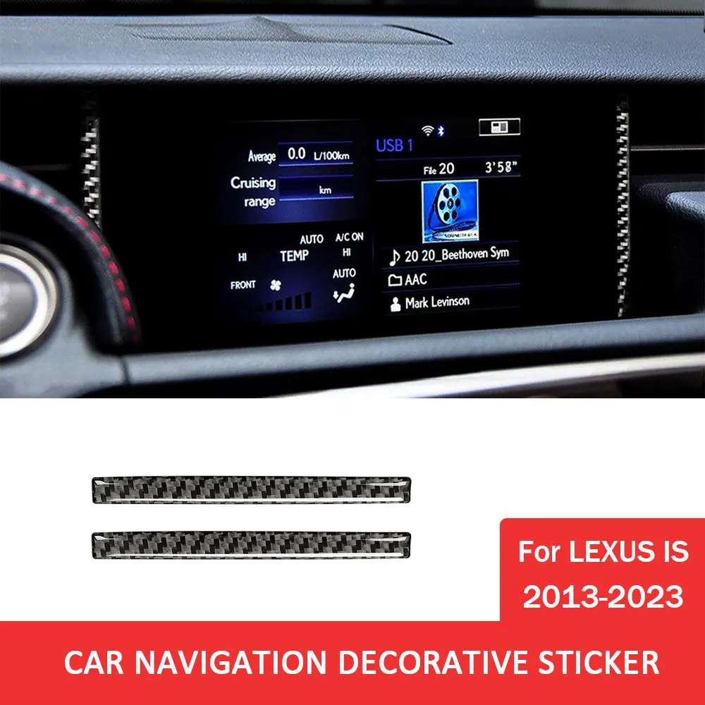 

2pcs Car Central Control GPS Navigation Decorative Sticker for Lexus IS250 2013-2023 Carbon Fiber Auto Interior Accessories