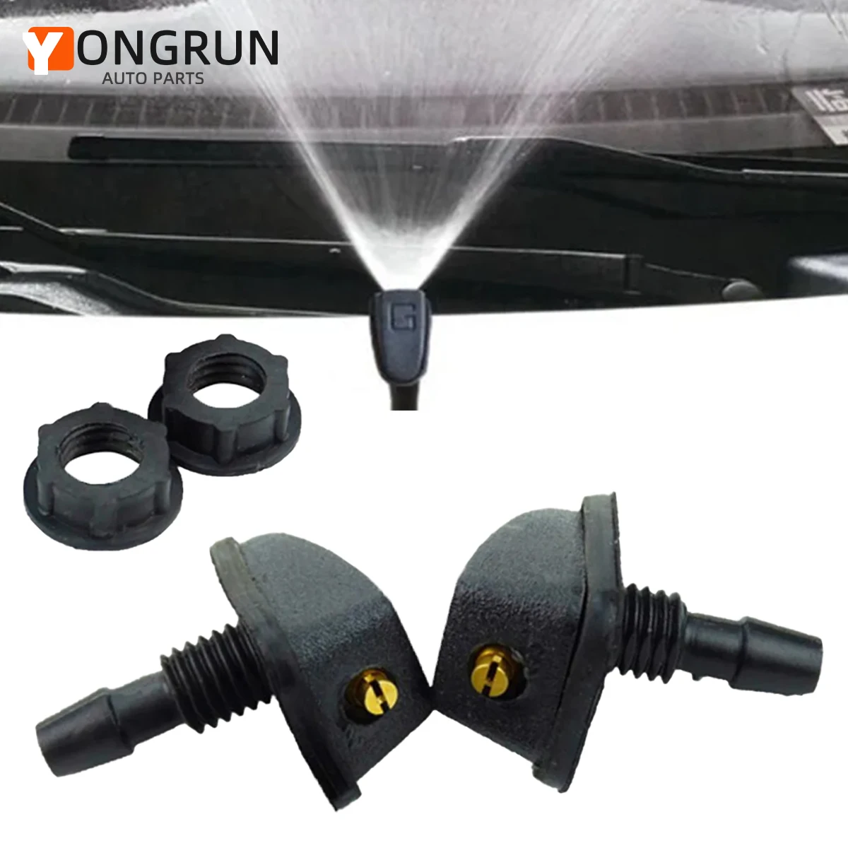 Car front windshield wiper nozzle spray kit, universal windshield washer nozzle automatic washer nozzle spray for most cars