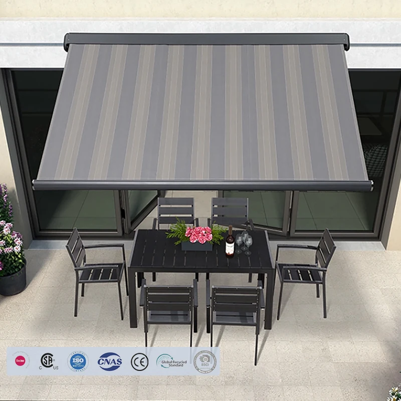

Full Cassette Customized Electric Awning Window Wind Proof Outdoor Waterproof Terrace Patio Canopy Gazebo Balcony Awning