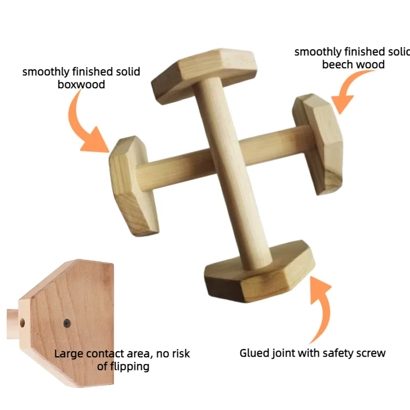 1 Pair Wooden I-shaped Push-up Bar Stands Gym Push Ups Rack Board Fitness Exercise Body Building Training Handstand Parallel
