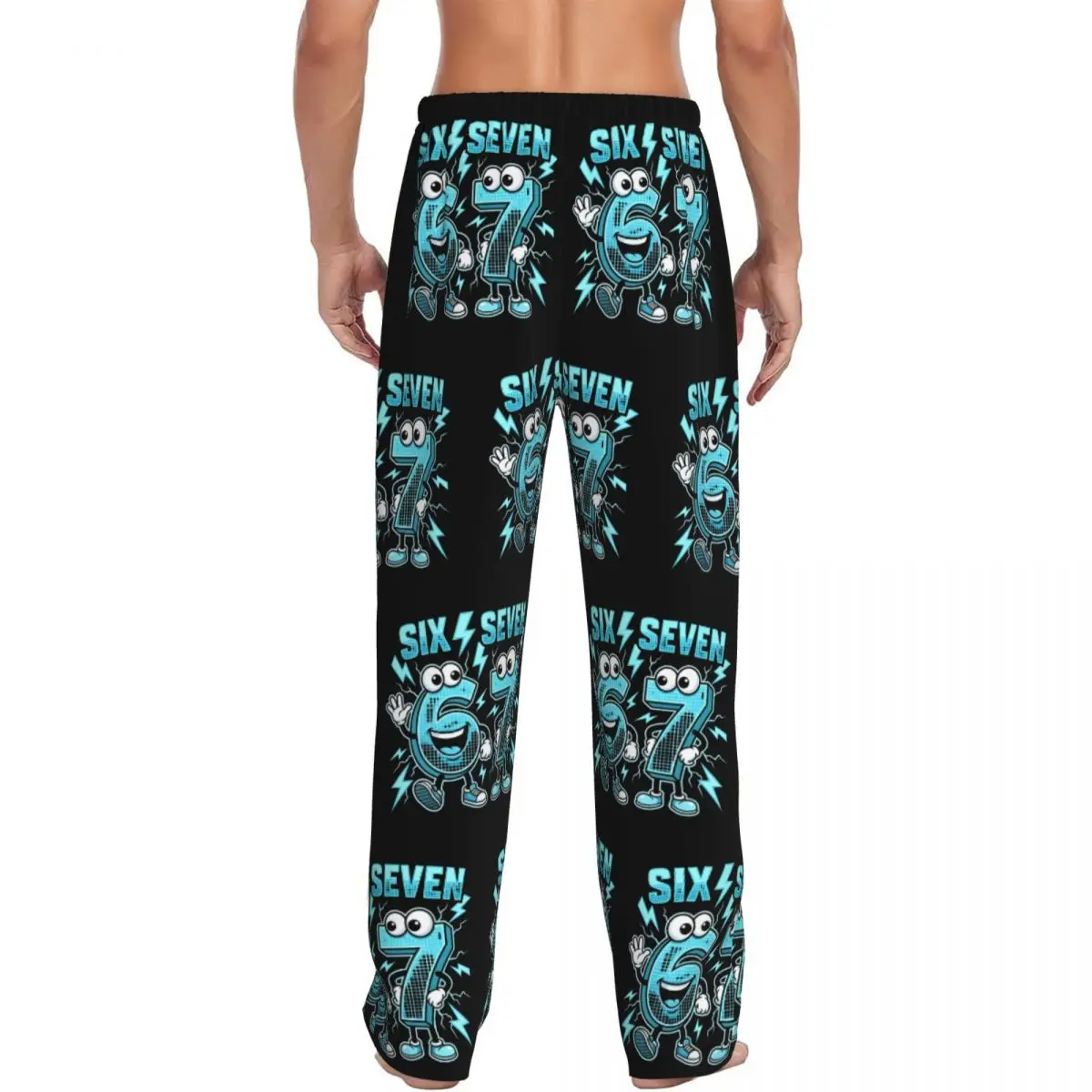 مخصص 67 ستة سبعة Brainrot بيجامة السراويل ملابس خاصة الرجال حزام مطاط ميمي صالة النوم قيعان مع جيوب