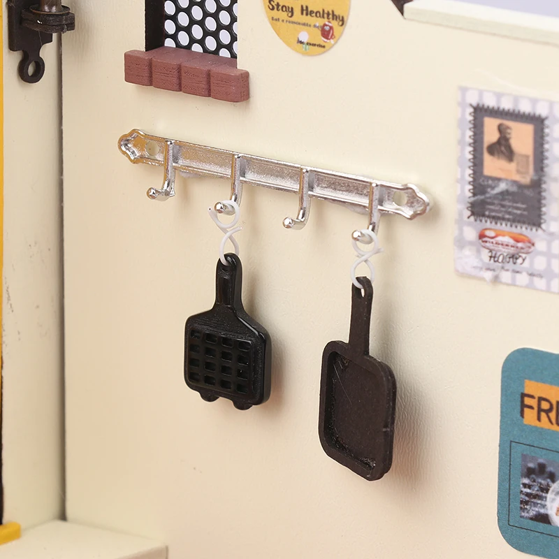 1/12 인형의 집 금속 옷걸이 벽걸이 미니어처 가구 역할 놀이 장난감
