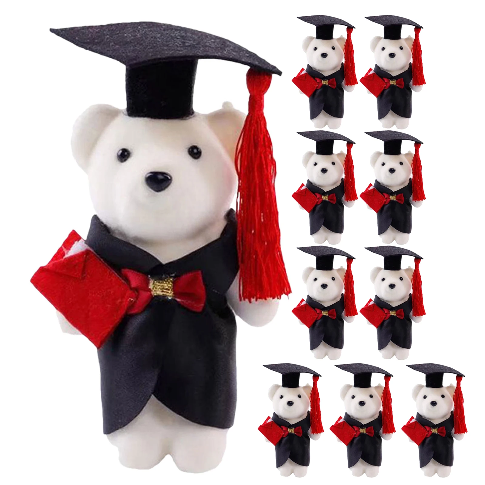 

10Pcs Phd Bear Stuffed Animal Festive Grad Bear for Graduation Ceremony Decor College High School Party Keepsake Bouquet