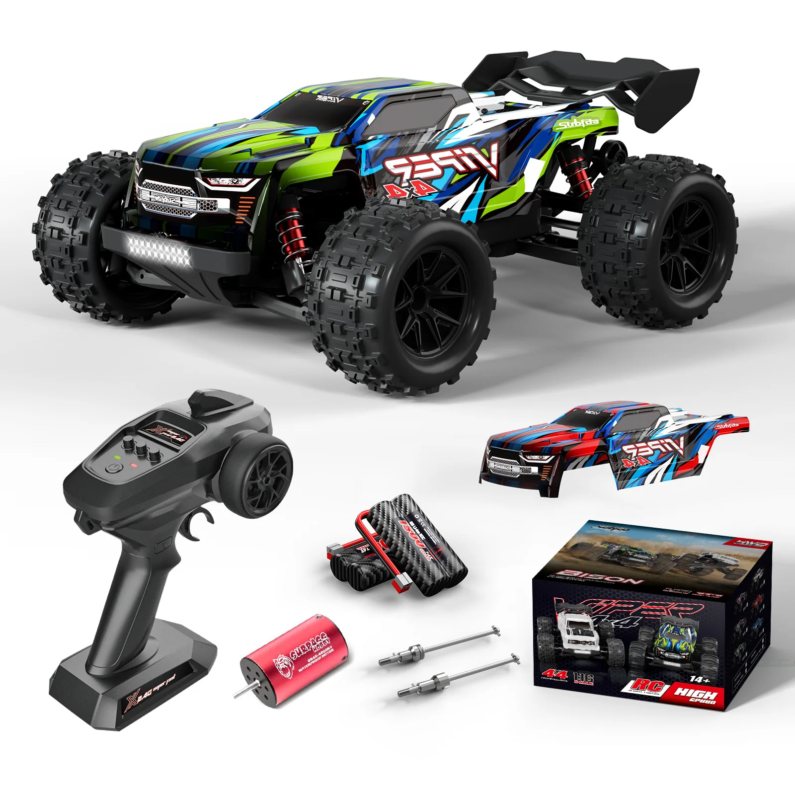 EBOYU S909PRO Brushless RC Car 1:16 Full Scale 2.4GHz 4WD IPX4 Waterproof Off-road HighSpeed 70KM/H Remote Control RC Truck Toys