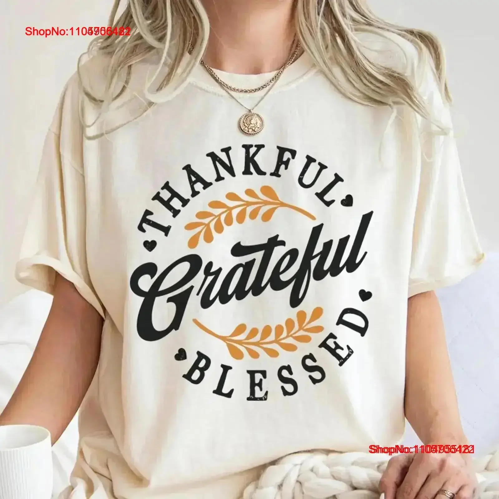 Grateful Thankful T Shirt Pumpkin Thanksgiving Blessed vintage Washed Stretched Breathable Top For Everyday Wear vintage