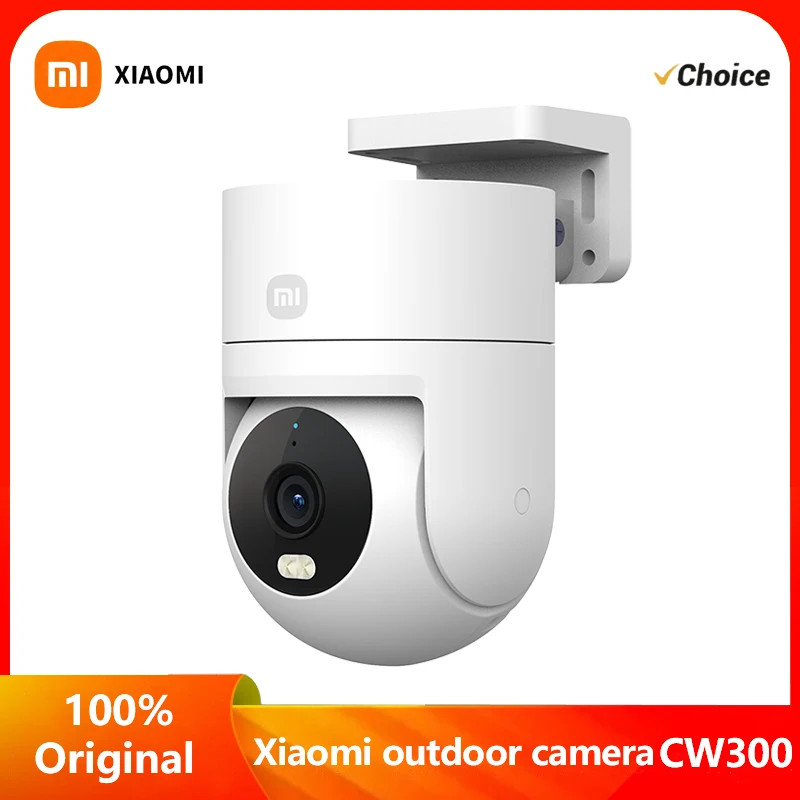 Cámara exterior XIAOMI CW300,360 °   4MP 2.5K, audio bidireccional, alarma visual audible, IP66, seguimiento humano, versión china con adaptador