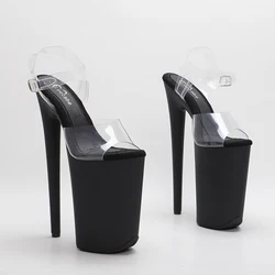 Leecabe-Chaussures à plateforme noire, sandales à talons hauts de 23 cm, pour danse pôle, 9 pouces