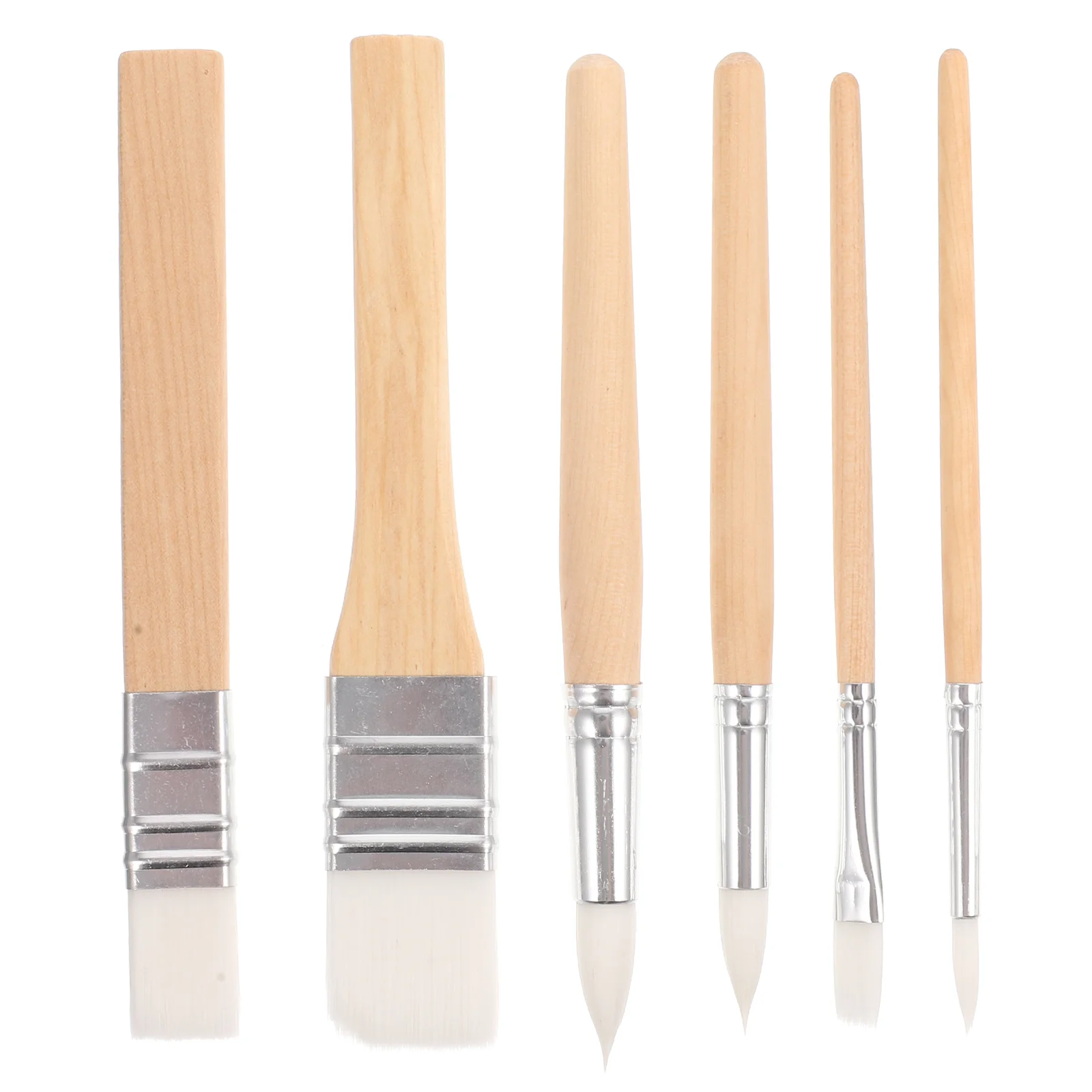 

6 Pcs Paint Brush Set Student Painting Brushes Tools Reusable Pens Writing Thick Rod Daily Drawing Holder Wood Nylon