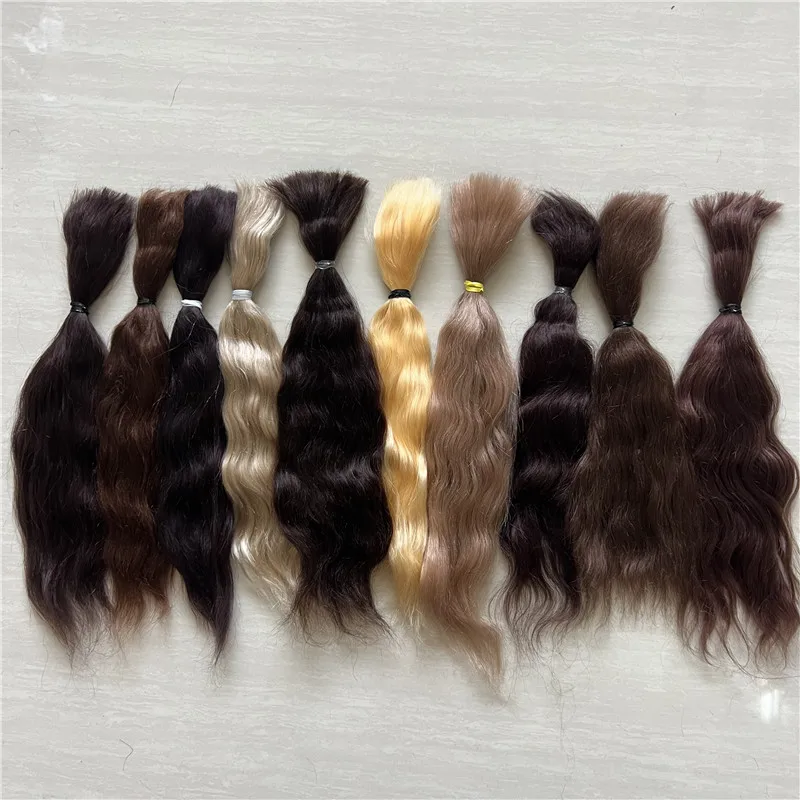 Good Quality Different Colors Reborn Dolls Pure Mohair Orange Yellow Color Tea Coffee Brown Hair Wigs To DIY BJD Dolls Hair