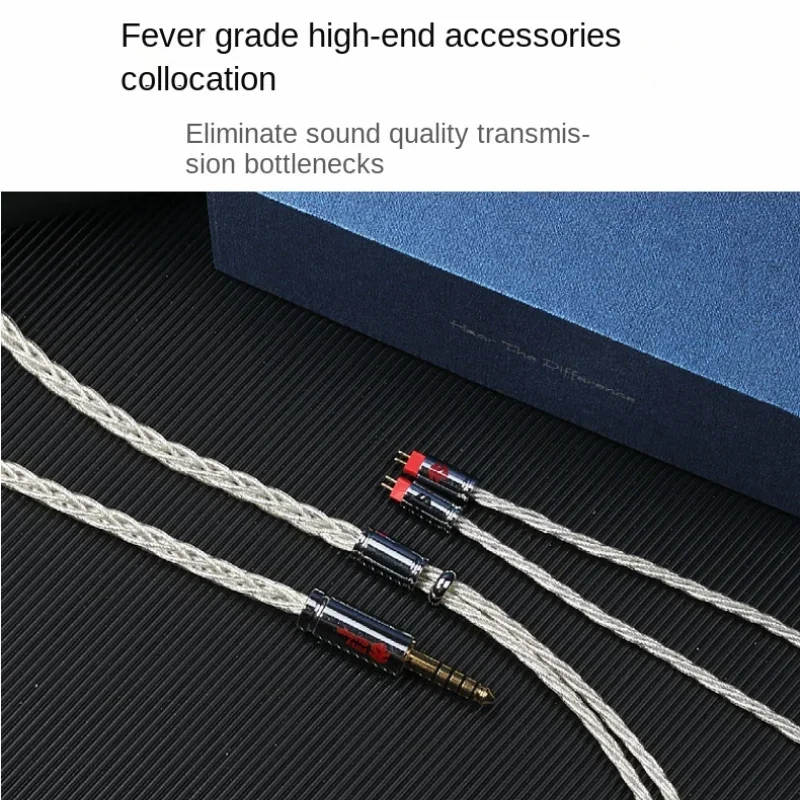 FiftyStrings Arctic Fox سماعة ترقية كابل متوازن تايوان Wanlong Upocc 7N Type2 النحاس الفضة مطلي MMCX 0.78 2pin