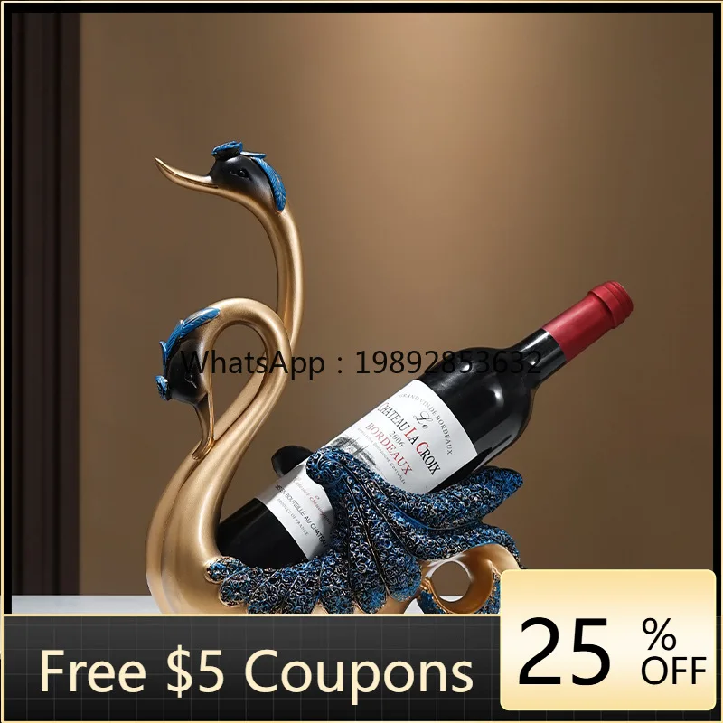 

LYY Creative Swan Red Rack Wine Holder Storage Rack Wine Cabinet Ornament Rack Home Living Room Dining Side Decoration