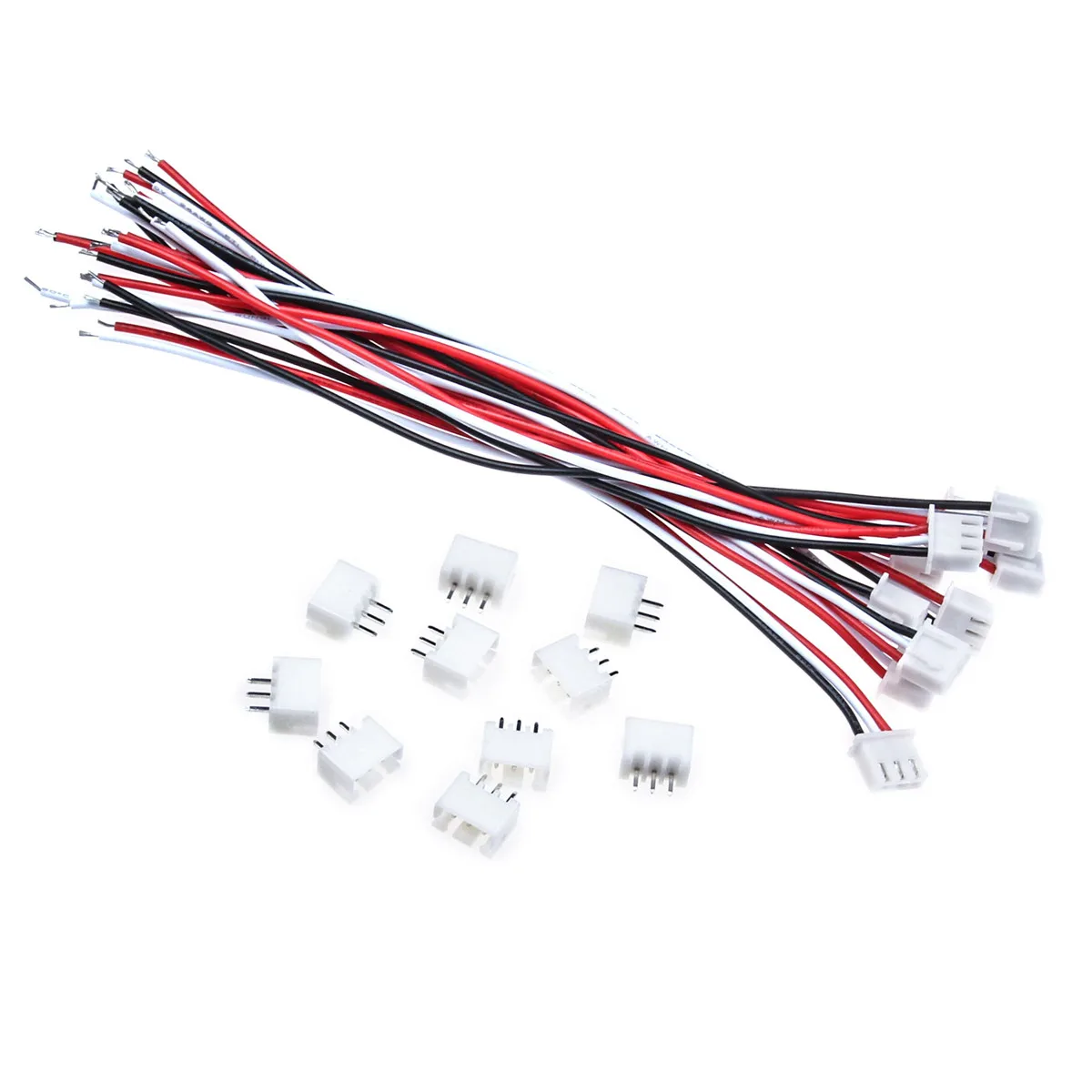 10set Mini  JST XH 2.54mm 3-Pin Connector Plug Electronic Line Single Connect Terminal Plug With 24AWG 150mm Length Wire Cable