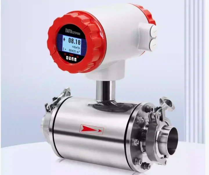 2Inch50mm FoodGrade SS304 Sanitary Electromagnetic Flow Meter High Accuracy Beverage Milk Magnetic Flowmeter for Process Control