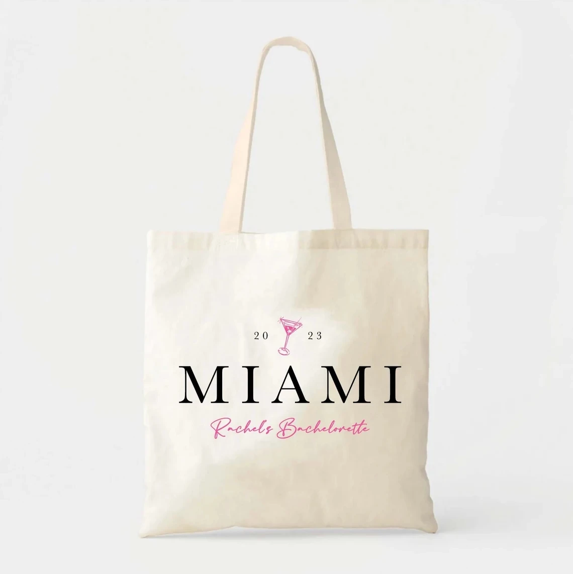 Miami Martini Bachelorette Tote - Miami Vacation Tote - Bachelorette Gift Bags - Miami Bachelorette - Custom Tote Bag - Bridesma