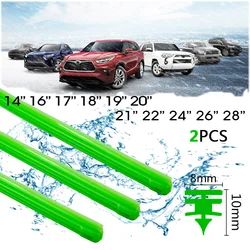 2 PCS  Silica Gel Car Wiper Blade Silicon Refill Strips 8mm for Hybrid Type Wiper Blade 14
