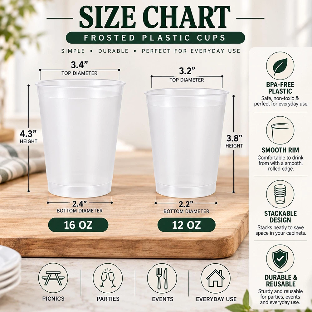 2026 New Custom Christmas Tree Frosted Plastic Cups, Holiday Reusable Drink Tumblers for Xmas Family Dinner and Party Table Deco