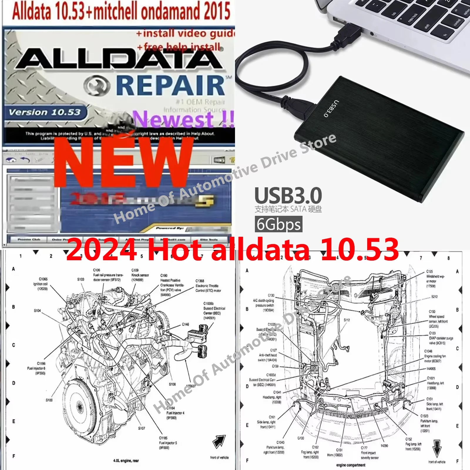 Alldata-Software de diagrama de reparación de datos de coche, software alldata 2024, descarga alldata, instalación de diagnóstic