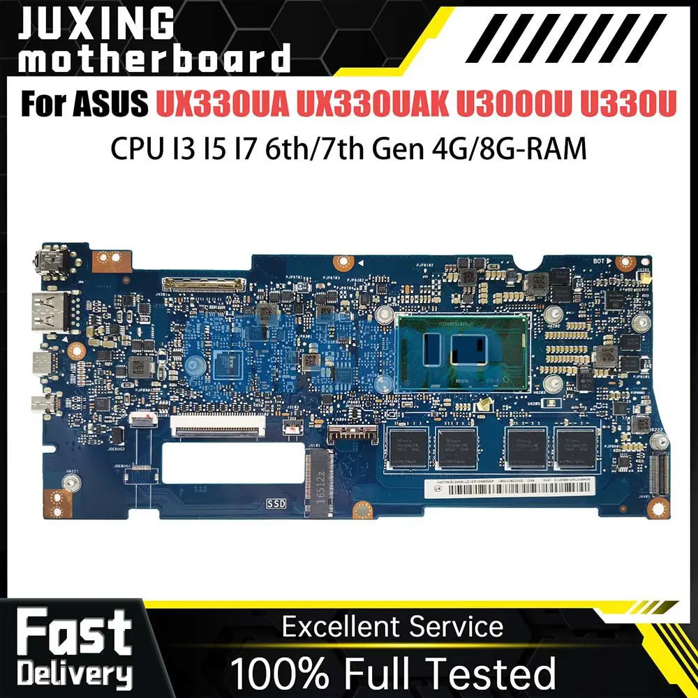 UX330UAR Mainboard For ASUS UX330U UX330UAK UX330UA Laptop Motherboard I3 I5 I7 8th Gen CPU 8GB RAM 100% Test OK