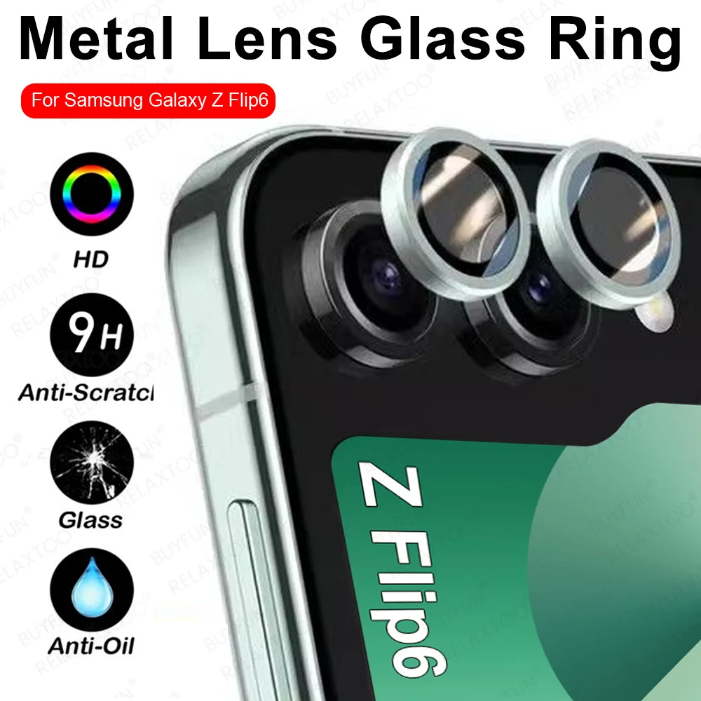 Metal Lens Protector for Samsung Galaxy Z Flip 6 9H Back Aluminum Camera Glass Cover For Galaxy Z Flip6 5G Lens Case Accessories