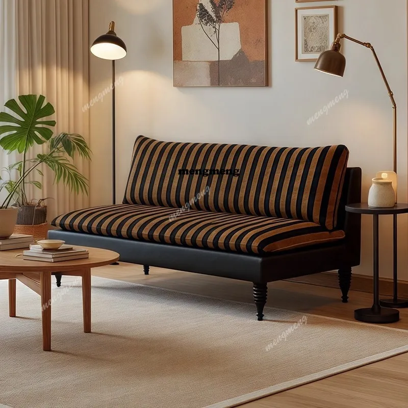 

French vintage striped sofa size living room home leisure fabric