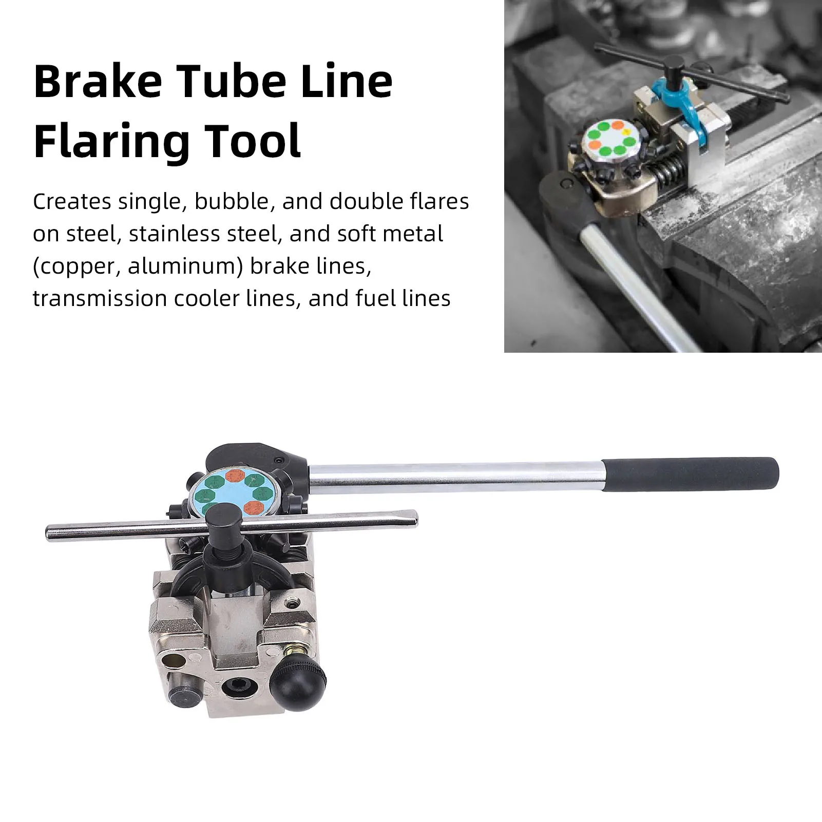 

Single Double Bubble Tool Leakproof Professional Brake Tube Line Flaring Tool for 3/16in 1/4in 5/16in 3/8in Tubing