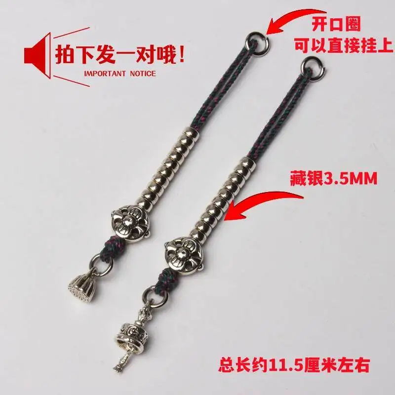 Tibetan Silver Alloy Bell Vajra Counter 108 Star Moon Bodhi Bead Side Hanging Pendant Decoration Handmade Unisex Top Great Gift view 4