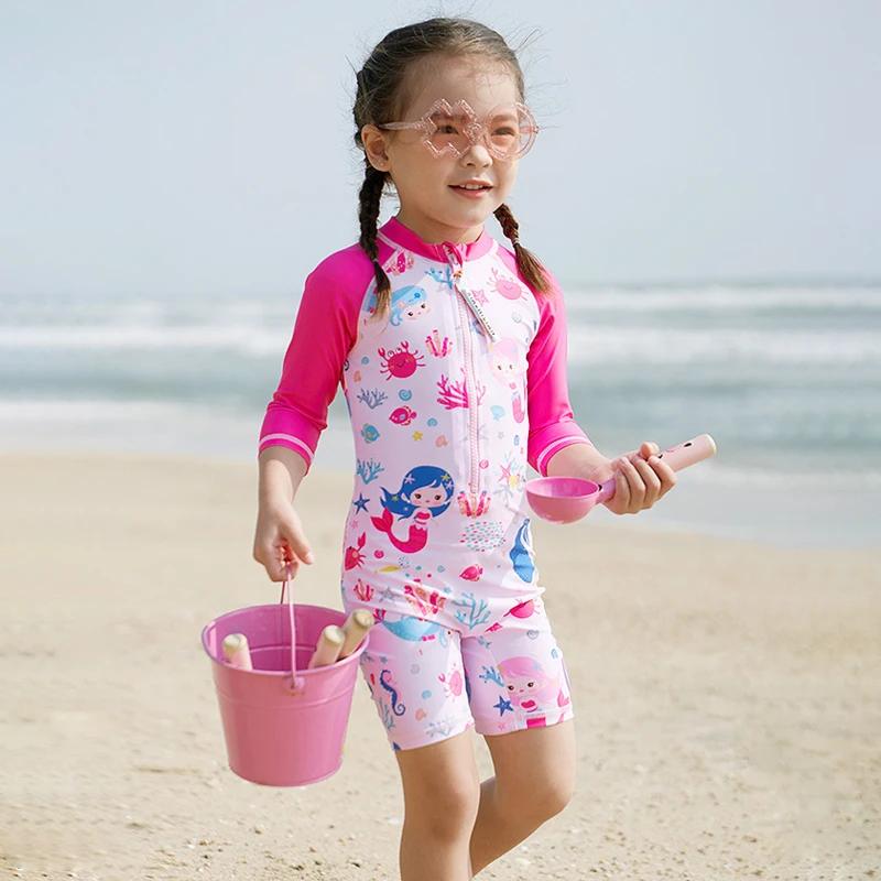 

Летний детский купальник для мальчиков и девочек, Цельный купальник для маленьких, средних и больших детей, Детский купальник