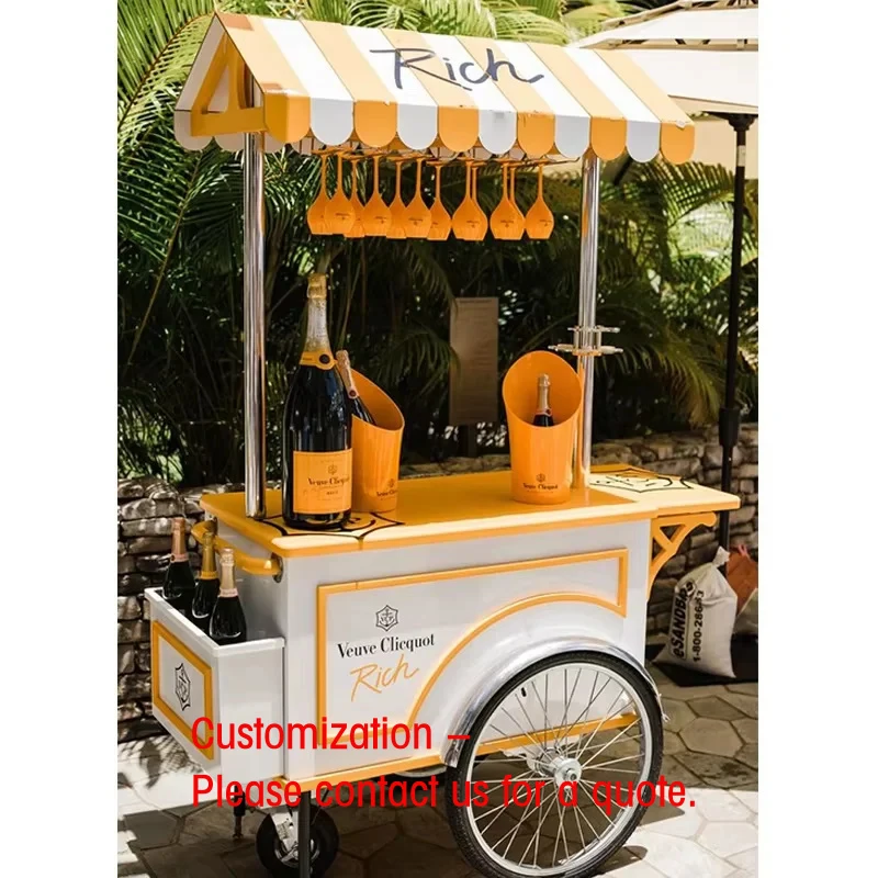 custom.Elegant White PVC Mobile Trolley Candy Display Cart Large Capacity Wheeled Float Multi-Function Professional Wedding