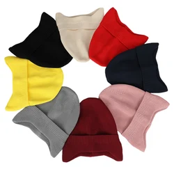 Solid Knitted Hat Winter Imitation Rabbit Fleece Hats Men Women Winter Windproof Warm Earmuff Cap Beanies Earflaps Knitted Hat