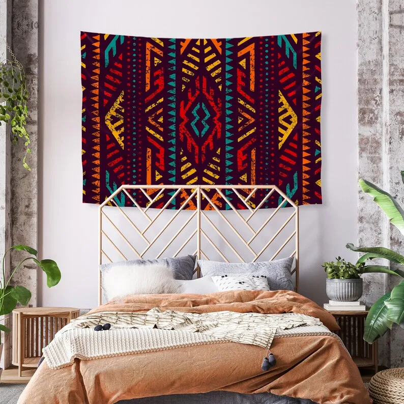 Pro-Graphx Tapestry Abstract Diamond Boho Wall Hanging Design Large Landscape for Living Room, Bedroom, Dorm