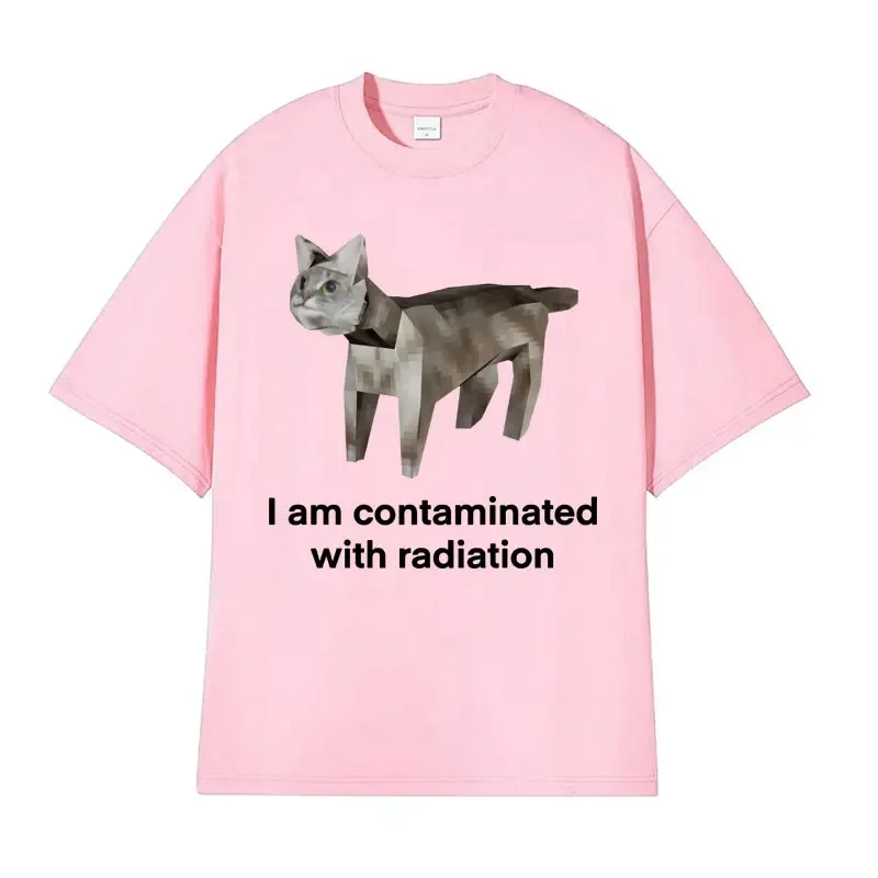 J'ai été contaminé par des chemises de mémoire de chat intéressantes, t-shirts décontractés à la mode humoristique, t-shirts à manches courtes larges