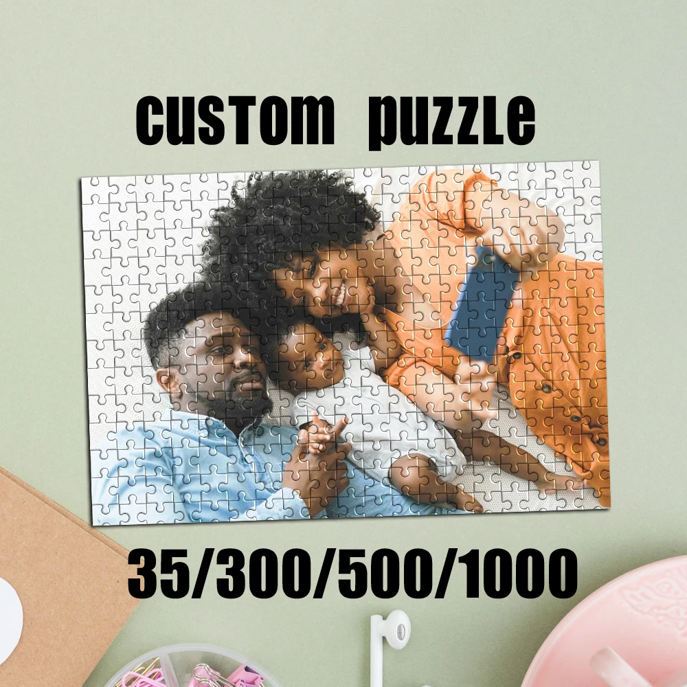 35/300/500pcs  Cool FAMILY Customized Photo Jigsaw puzzle Puzzle Customizable Picture For Children Toy Children Gift