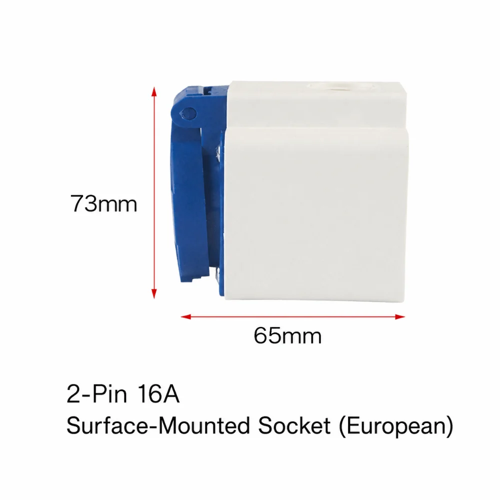 2 Pin 16A Industrial Connector Single Phase IP44 Grade Outdoor Cable Joint EU Spec Shell Weather Proof Waterproof Fitting