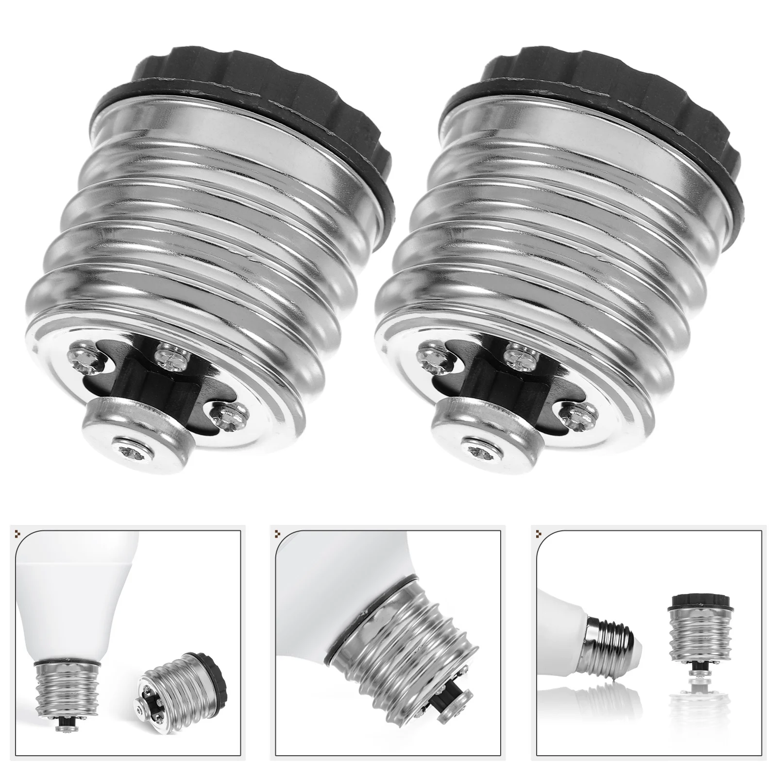 

10Pcs to E26 Light Adapter Zinc Alloy Bulb Base Converter for Lamp Shades Indoor Lighting Fixtures Shade Holder Adapter