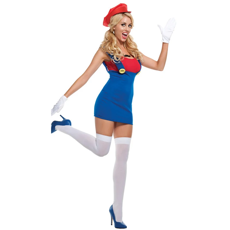 Game Anime Cosplay Halloween Costumes For Women Funny Super Mario Brother Fantasia Cosplay Jumpsuit Carnival Adult Woman Suit