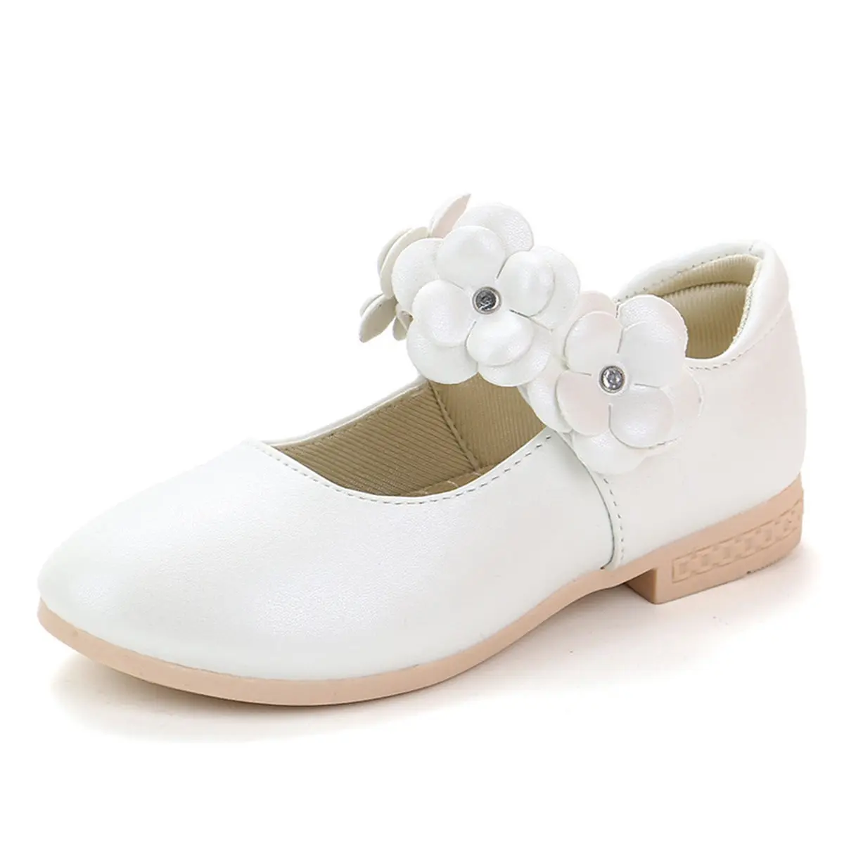 

1 Pair Kids Sole Shoes White Size 31 Eu30 Us12.5 Uk12 Fashion Lightweight Non-Slip Breathable Children Princess Shoes For