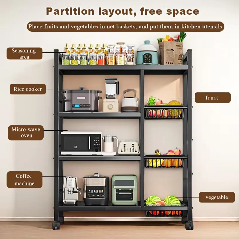 Narrow Rolling Kitchen Storage Cart with Wheels