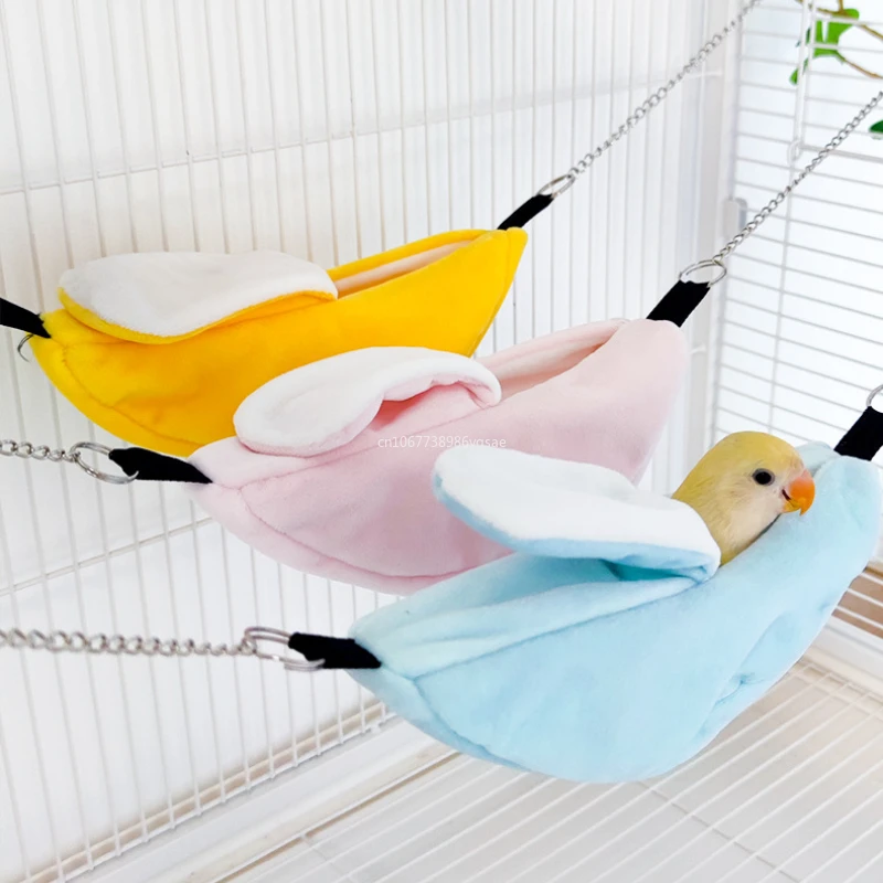 Hamster Cotton Nests Banana Shape House Hammock Bunk Bed House Toys Cage for Sugar Glider Hamster Small Animal Bird Pet Supplies