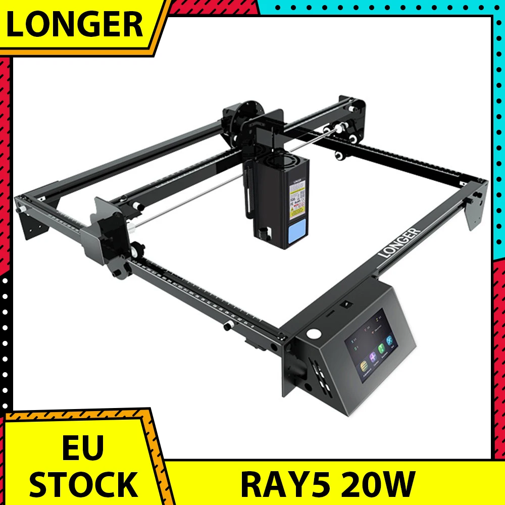 LONGER RAY5 20W Laser Engraver Cutter Fixed Focus 0.08*0.1mm Laser Spot Color Touchscreen 32-Bit Chipset Working Area 375*375mm