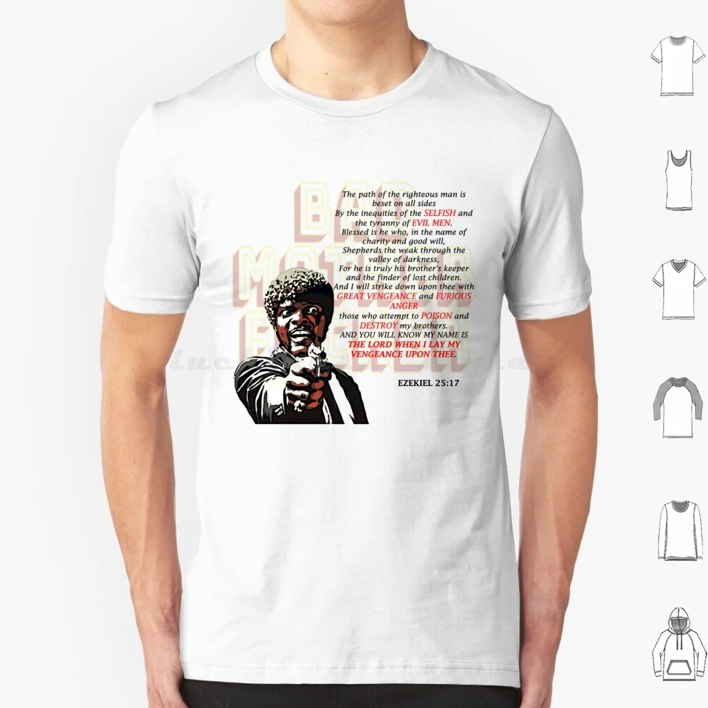 Pulp Fiction-Ezekiel 25 : 17 T Shirt Cotton Men Women DIY Print Samuel L Jackson Pulp Fiction Tarantino Action Movies 90s