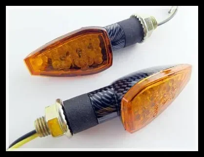 

10MM Carbon w/ Amber Lens TURN SIGNAL LED INDICATOR for Yamaha Dual Sport Motorcycle Dirt Bike
