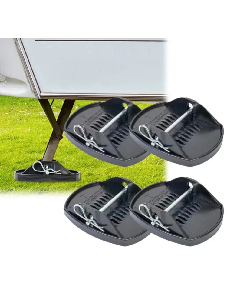 4er-Pack Stützplatten für Wohnmobilanhänger, Campingfahrzeug-Zubehör, Nivellierer, Radfuß-Stützadapter, Universelle Stabilisierungsblöcke für Wohnmobile und Caravans