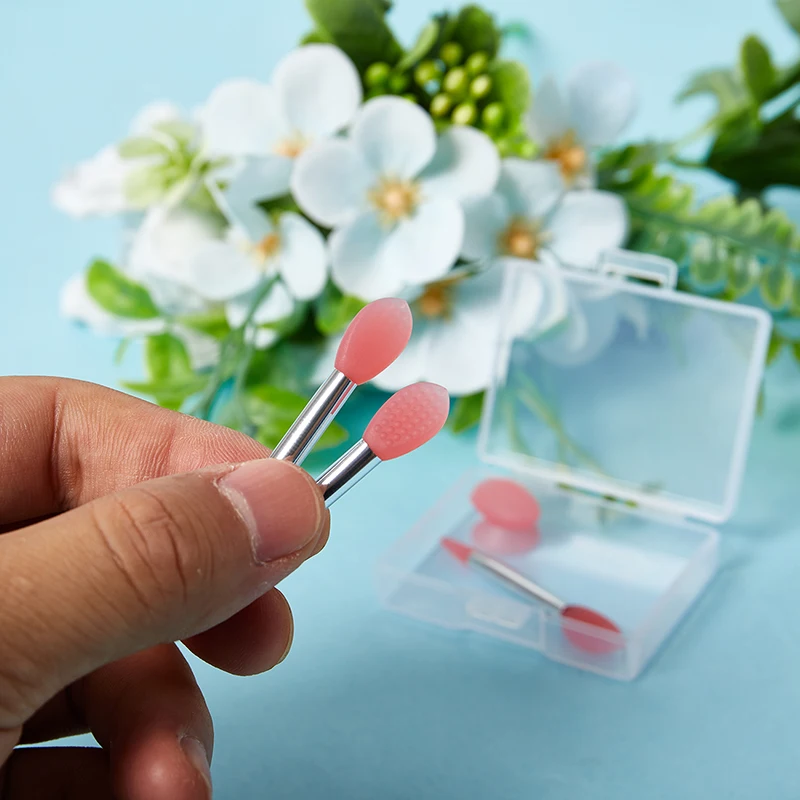 Pinceau en silicone Jules Balms avec ventouse, cache-poussière, rouge à lèvres, pinceaux de maquillage cosmétiques, pinceau rouge à lèvres avec boîte de rangement, 3 pièces