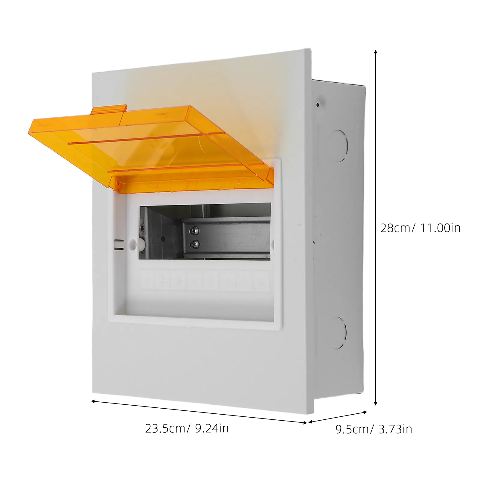 8-Way Electrical Distribution Indoor Circuit Breaker Enclosure Transparent Window Durable Iron Base Power Management Case - view 3