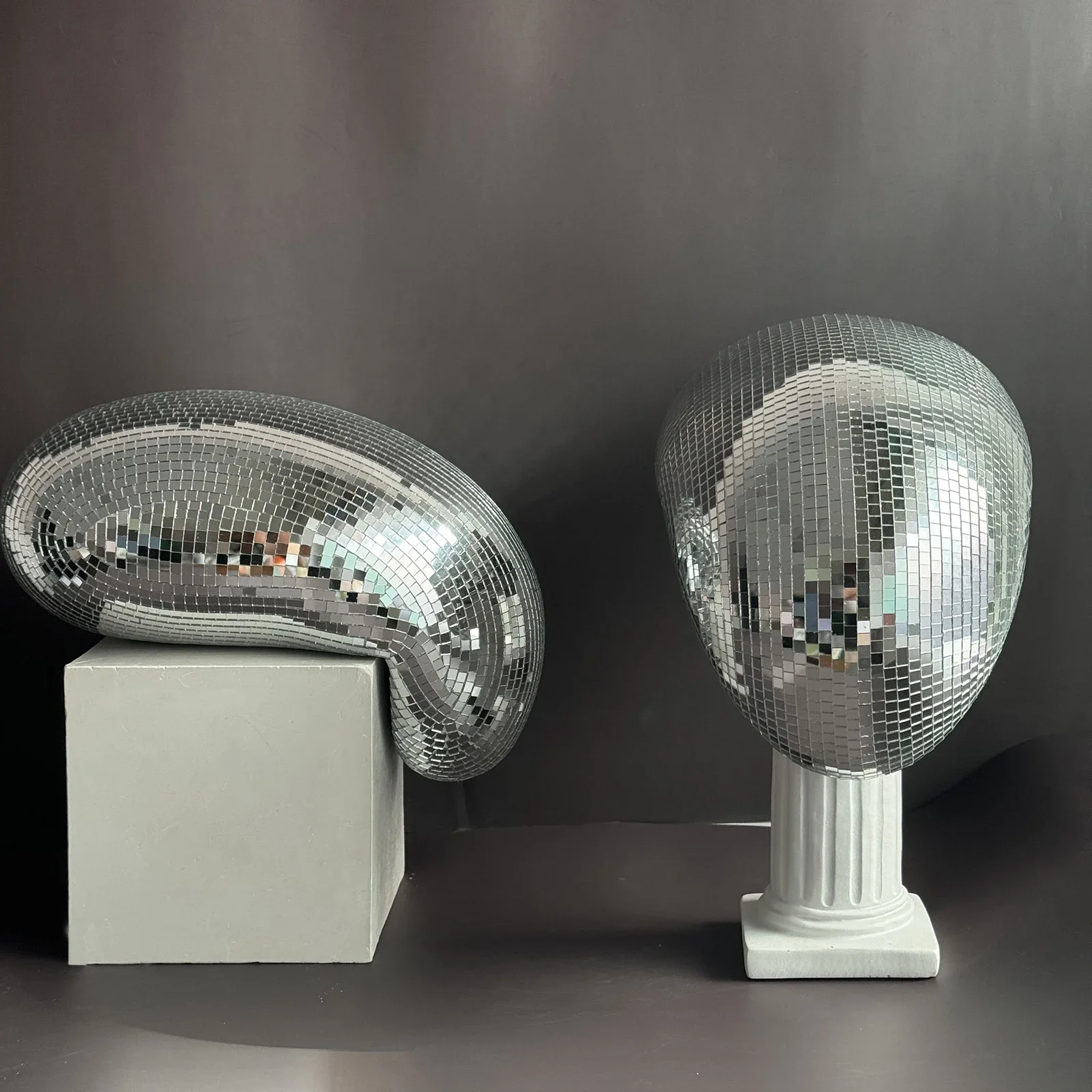 28cm Melted Disco Ball Mirror Reflective Funky Home Decor Handmade Aesthetic Room Decor Melting Mirror Ball For Table Shelf