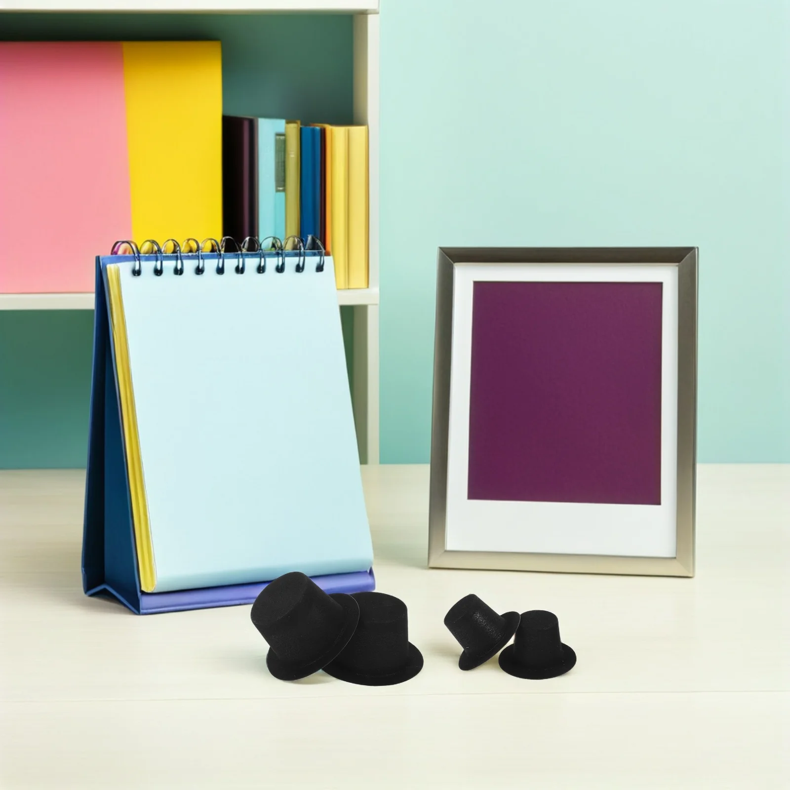 

60 шт. мини-формальные черные шапки снеговика, маленькие цилиндры для DIY, рождественские поделки, аксессуары для кукольного домика, мини-черная шапка снеговика